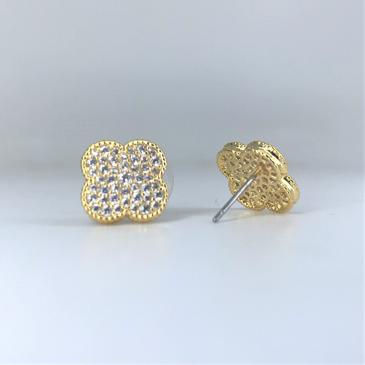 Connie CZ Clover Stud Earrings