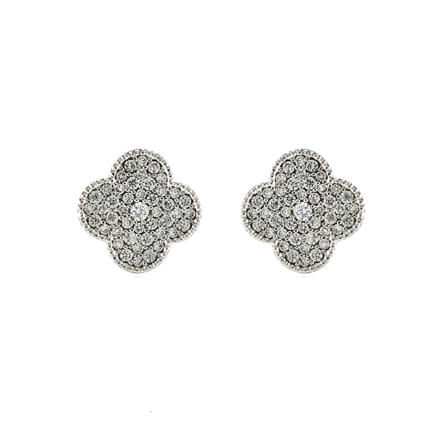 Connie CZ Clover Stud Earrings