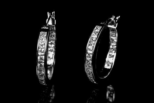 Keita Princess Cut Inside Out Hoop Earrings | 2ct