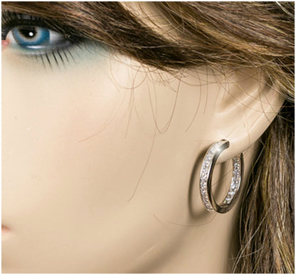 Keita Princess Cut Inside Out Hoop Earrings | 2ct