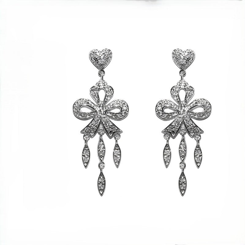 Levitt Ribbon Heart Chandelier Earrings | 50mm