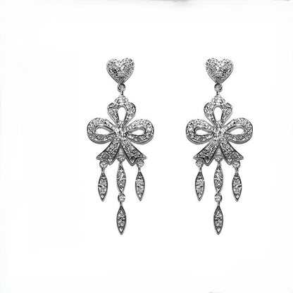 Levitt Ribbon Heart Chandelier Earrings | 50mm