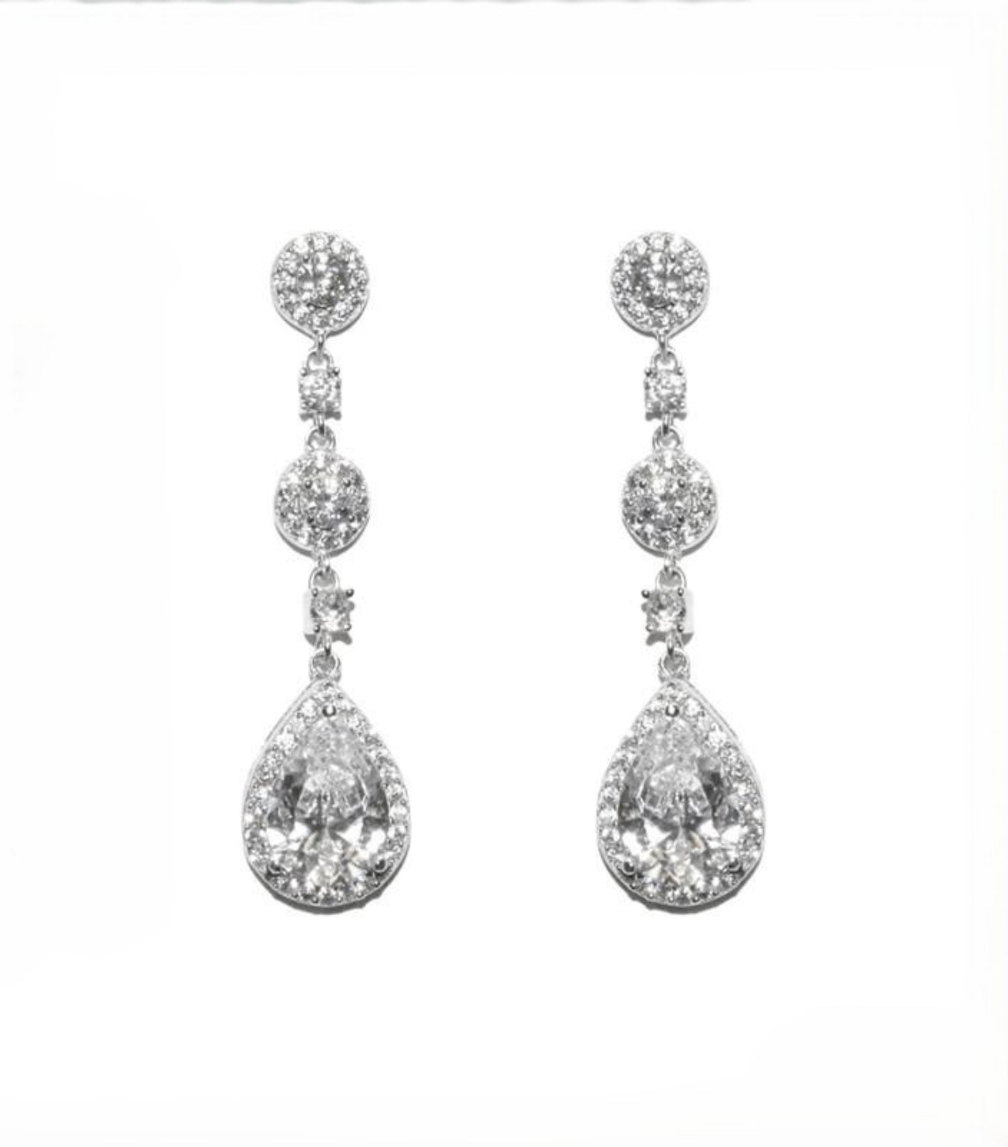 Lina Linear Dangle Pear Drop Earrings | 38mm - Beloved Sparkles