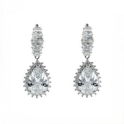 Lola CZ Pear Drop Evening Earrings