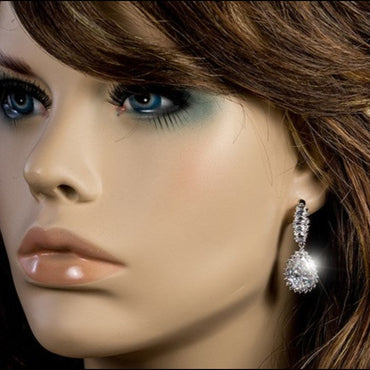 Lola CZ Pear Drop Evening Earrings