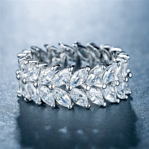Marlene Marquise with Inlaid Zirconia Eternity Ring | 8ct | Sterling Silver