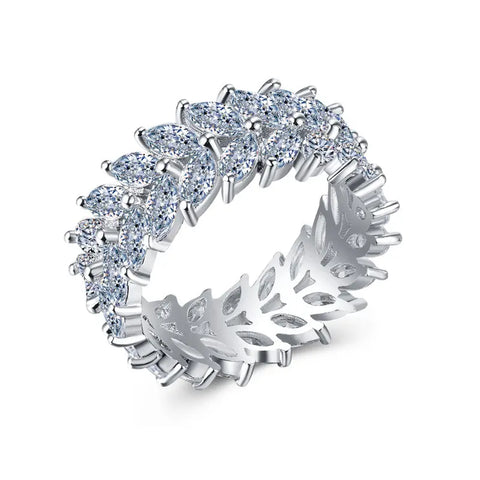 Marlene Marquise with Inlaid Zirconia Eternity Ring | 8ct | Sterling Silver
