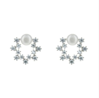 Rema Mini Pearl Cosmic CZ Stud Earrings