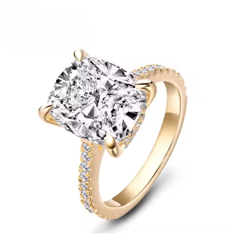 Berlinda 12x10m Cushion CZ Engagement Ring | 6.8ct | 925 Sterling Silver