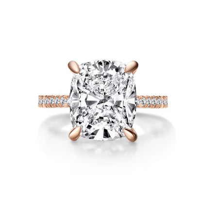 Berlinda 12x10m Cushion CZ Engagement Ring | 6.8ct | 925 Sterling Silver