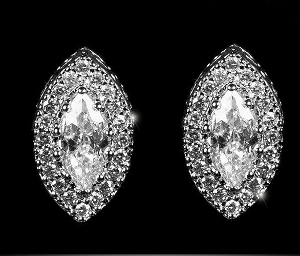 Carol Marquise Halo Stud Earrings