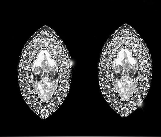 Carol Marquise Halo Stud Earrings