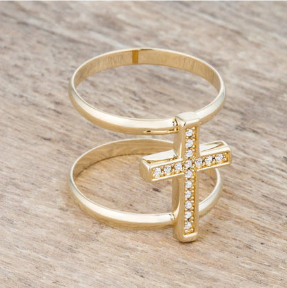 Francis CZ Contemporary Cross Ring