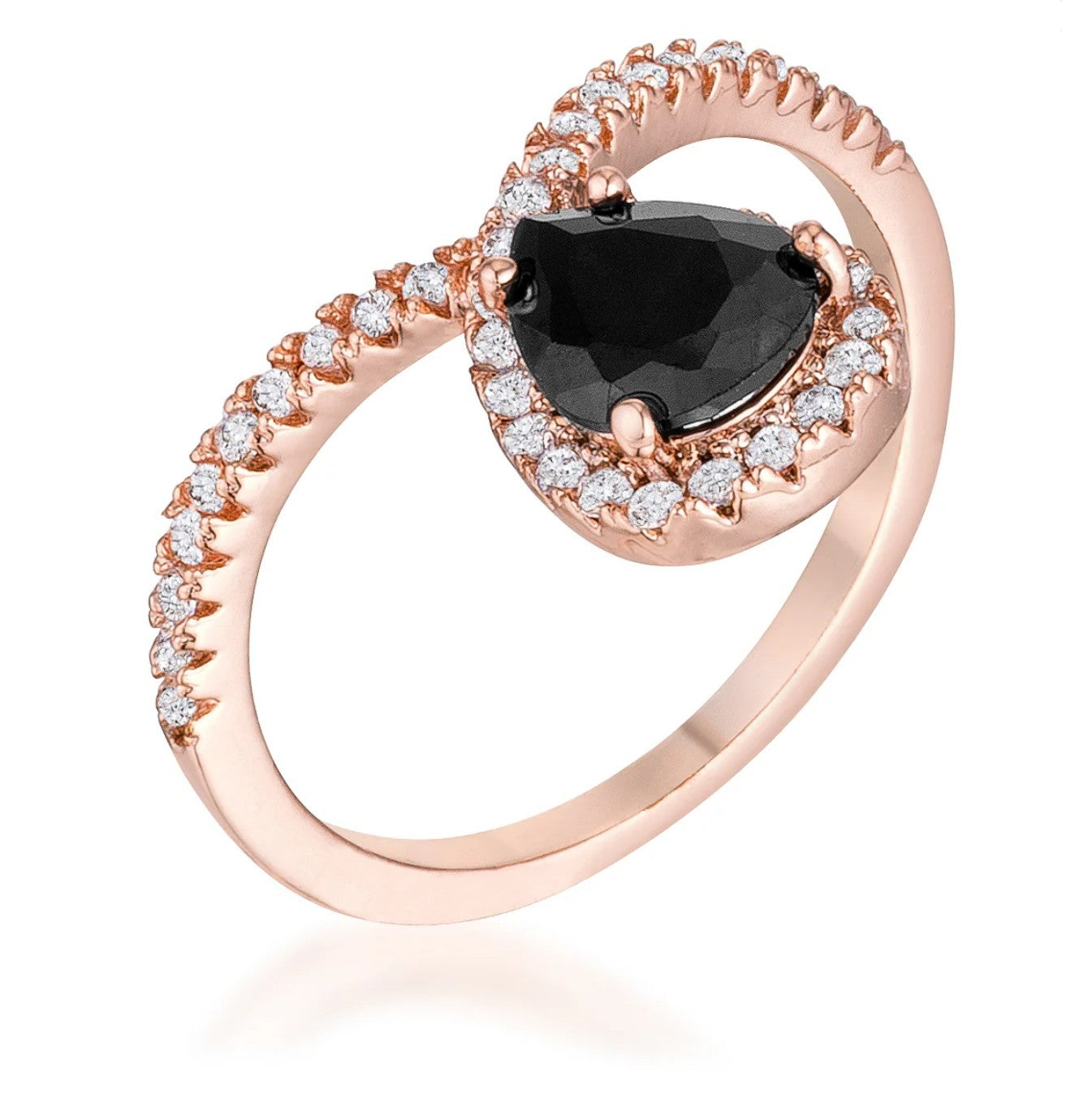 Ladda 8x6mm Pear CZ Chevron Ring | 1.25ct