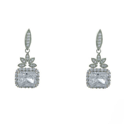 Louann Radiant Cut CZ Drop Earrings