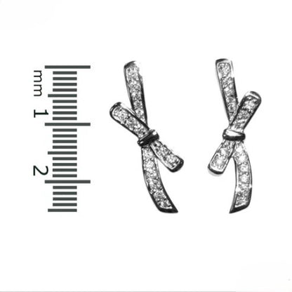 Mandy Vertical Ribbon Stud Earrings