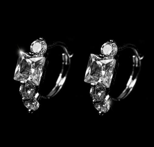 Preea Princess CZ Huggie Earrings