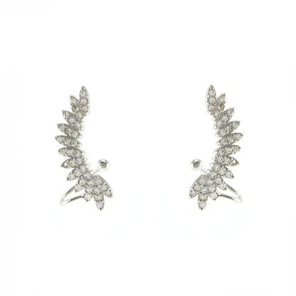 Shanna CZ Leaf Ear Climber Earrings
