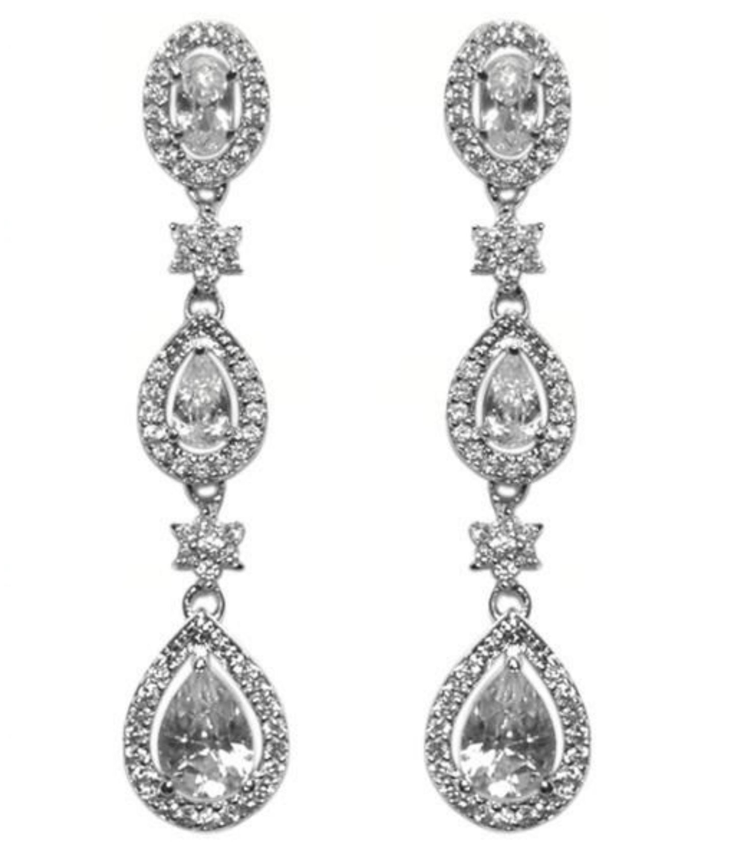 Trina Cascade Linear Chandelier Earrings |  1.7in - Beloved Sparkles