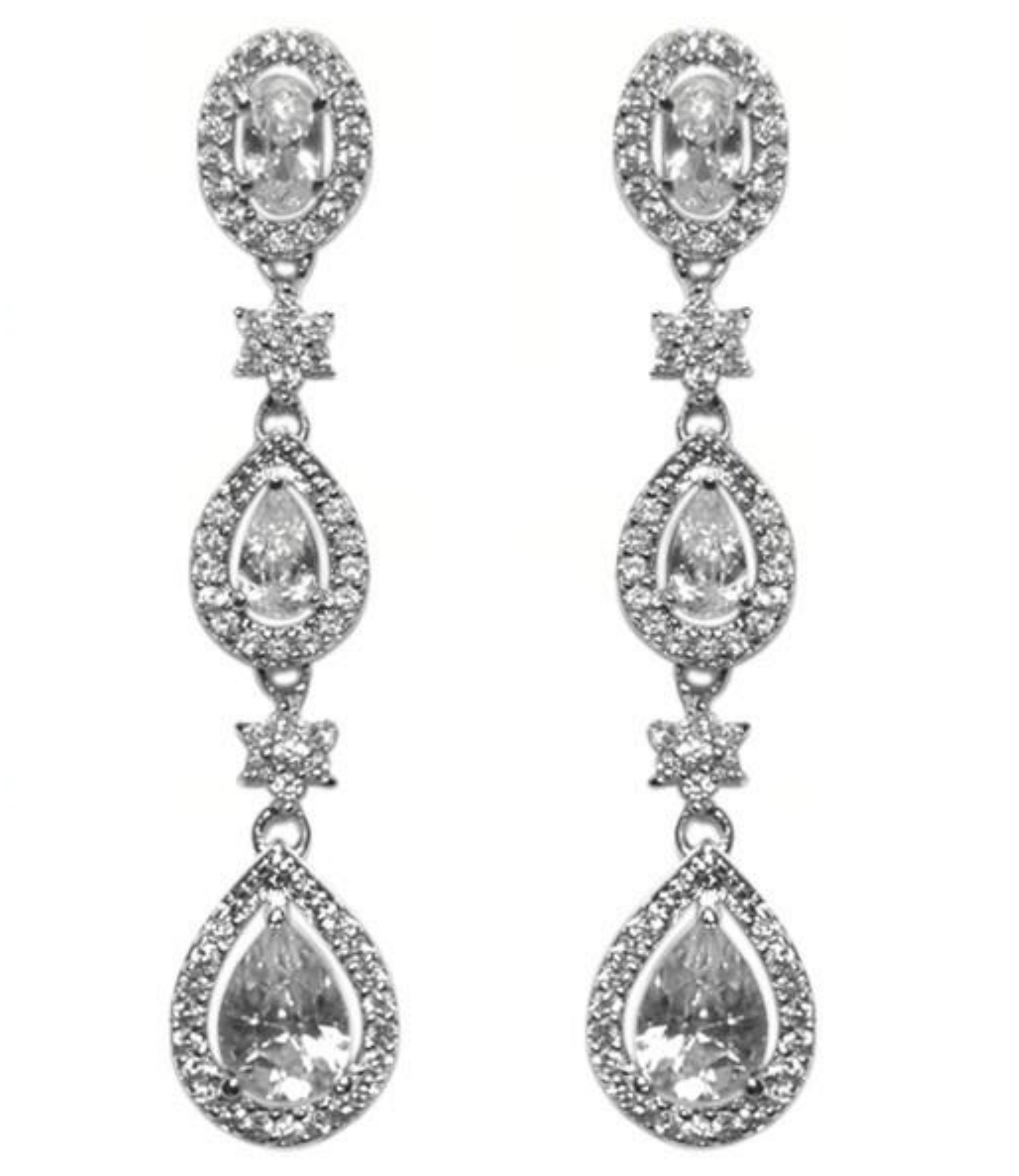 Trina Cascade Linear Chandelier Earrings |  1.7in - Beloved Sparkles
