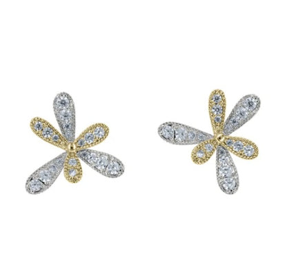 Lexi Pave CZ Double Moveable Clover Earrings