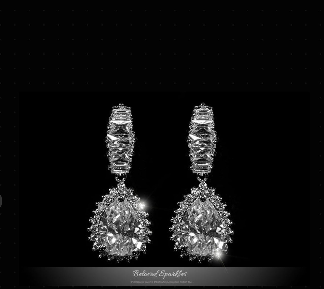 Lola CZ Pear Drop Evening Earrings