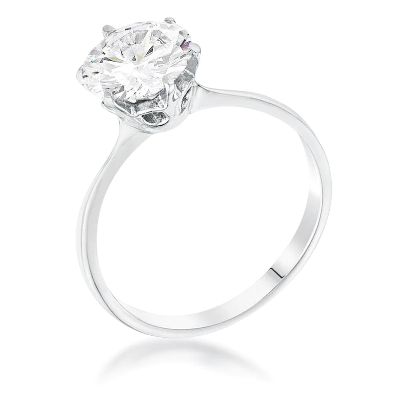 Gemma 6mm 8mm 10mm round zirconia engagement ring | 1ct - 2ct - 3.85ct