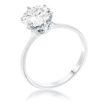 Gemma 6mm 8mm 10mm round zirconia engagement ring | 1ct - 2ct - 3.85ct