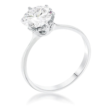Gemma 6mm 8mm 10mm round zirconia engagement ring | 1ct - 2ct - 3.85ct