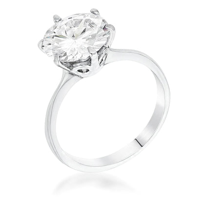 Gemma 6mm 8mm 10mm round zirconia engagement ring | 1ct - 2ct - 3.85ct
