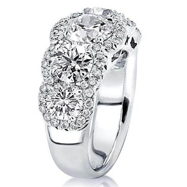 Shannon 9mm Round Cut Five Stones Halo Ring |  2.75ct | 8ct | 925 Sterling Silver