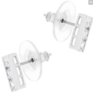 Kindal Three Round CZ Stud Earrings