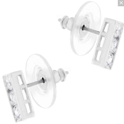 Kindal Three Round CZ Stud Earrings