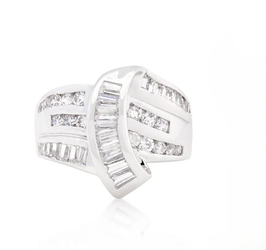 Pat 2mm Baguette CZ Band Ring | 3ct
