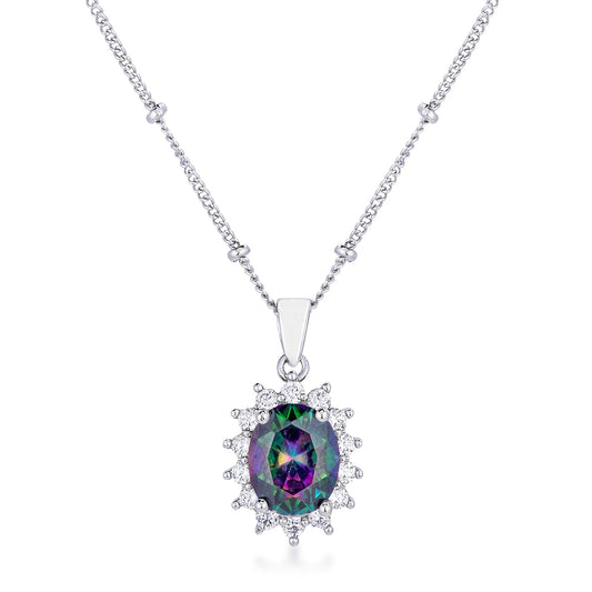 Chesna Oval Mystic Halo Pendant