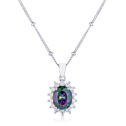 Chesna Oval Ruby Halo Pendant