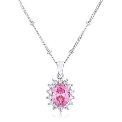 Chesna Oval Sapphire Halo Pendant