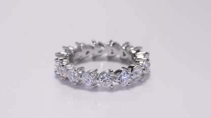Perla 4mm Heart CZ Eternity Ring | 3.75ct | 925 Sterling Silver