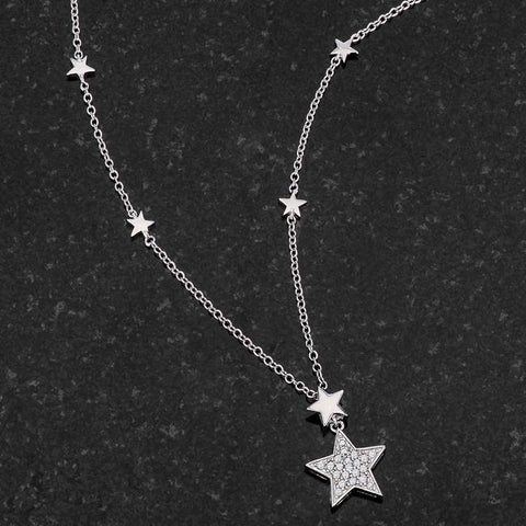 Bianca Start with Shimmering CZ Pendant Necklace