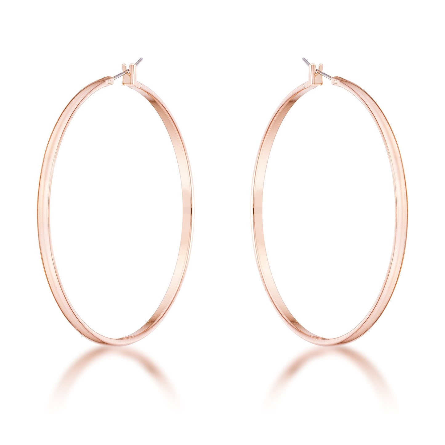 Flavia Rose Gold Large Hoop Earrings | 55mm
