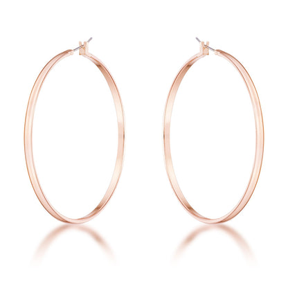 Flavia Rose Gold Large Hoop Earrings | 55mm