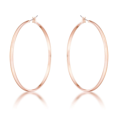 Flavia Rose Gold Large Hoop Earrings | 55mm