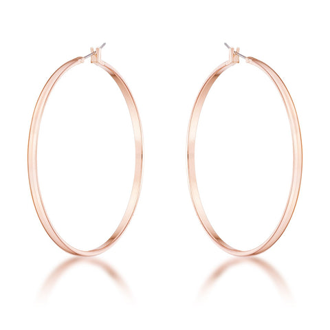 Flavila Classic Rose Gold Large Hoop Earrings