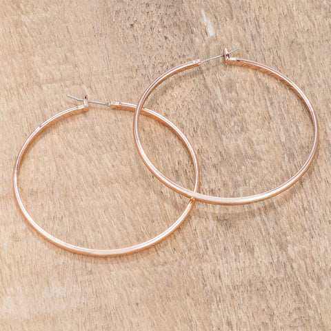 Flavila Classic Rose Gold Large Hoop Earrings