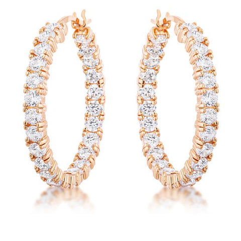 Abella Round Eternity Gold Hoop Earrings | 5.5ct