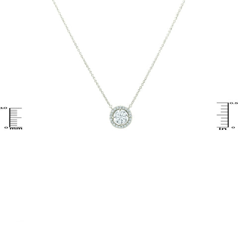 Isla Clear Round CZ Halo Silver Pendant – 10mm | 1.2ct - Beloved Sparkles