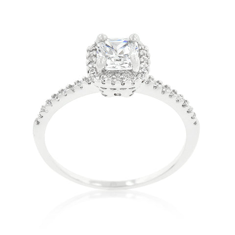 Ada Delicate Princess Cut Halo Engagement Ring | 1.25ct