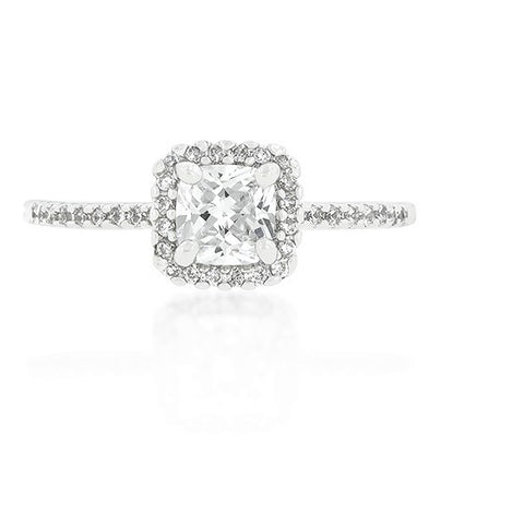 Ada Delicate Princess Cut Halo Engagement Ring | 1.25ct