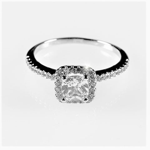 Ada Delicate Princess Cut Halo Engagement Ring | 1.25ct