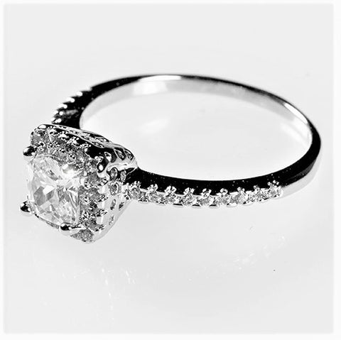 Ada Delicate Princess Cut Halo Engagement Ring | 1.25ct